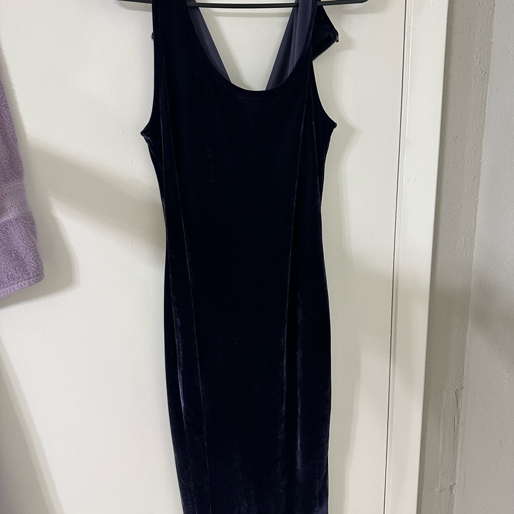 Elegant Dark Purple Velvet Dress